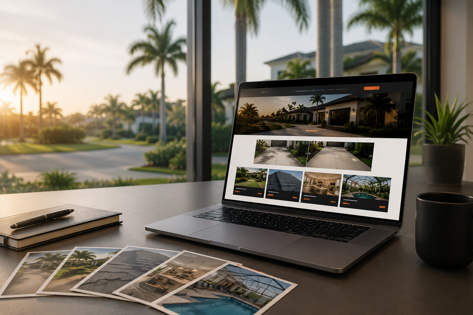 Premium contractor website mockup displayed on a laptop